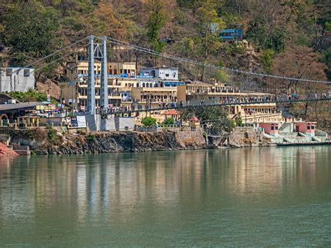 Bridge Laxman Jhula, Rishikesh Stock Image - Image of landmark, mount ...