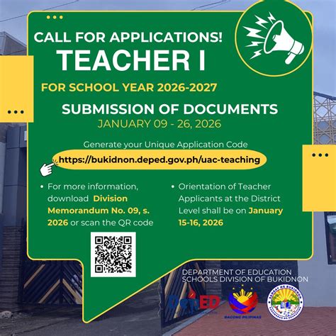 deped call  applications teacher   department