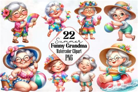 Funny Summer Grandma Sublimation Clipart Graphic By Robertsart