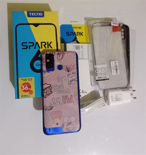 Smartphone Handphone HP Tecno Spark 6 Go Model Tecno KE5k RAM 4GB ROM