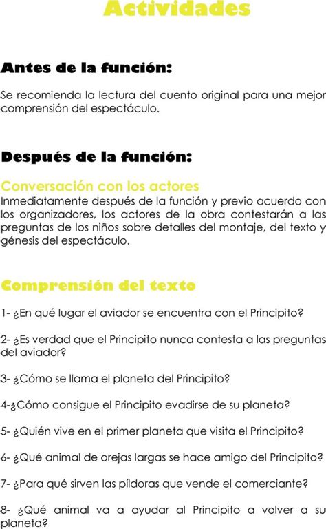 congestión llamada paleta actividades sobre el principito Red de