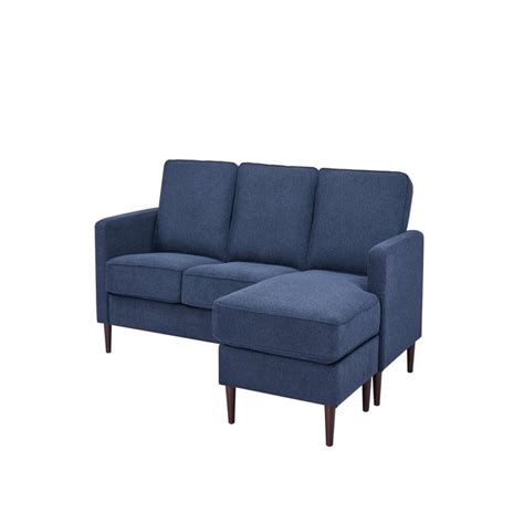 Navy Blue Reversible Chaise Sectional Sofa - Comfortable & Stylish