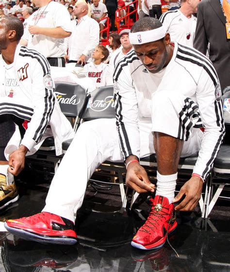 LeBron James Wears Red/Gold Nike LeBron X PS Elite PE In Game 1 | Sole ...