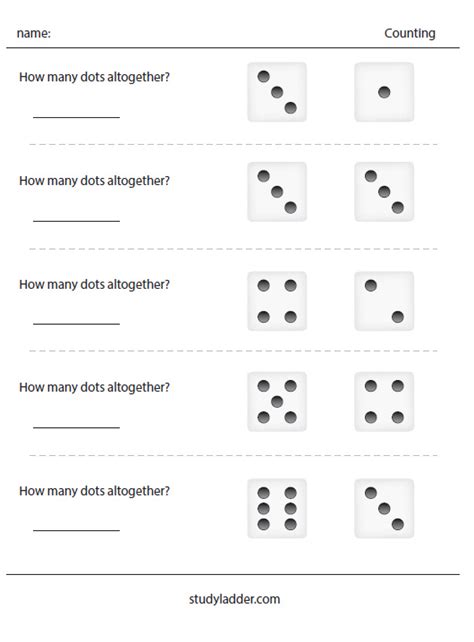 Counting Dots On Dice Studyladder Interactive Learning Games