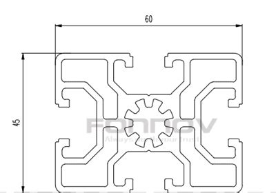 T Slot Aluminum Extrusion 45x60 Anodizing Finish FONNOV CHINA