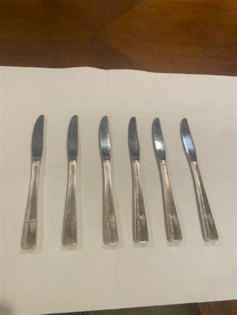 1938 Oneida Grenoble Modern Hollow Grille Knives 6 Available Cost Is