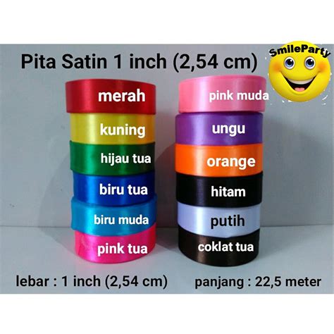 Jual Pita Satin Lebar Inch Cm Per Roll Shopee Indonesia