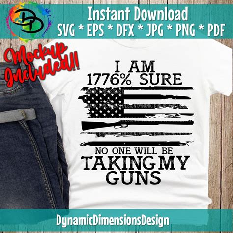 Gun Control Second Amendment American Flag Svg Cut File Guns