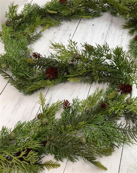 Artificial Cedar Garland Christmas Cedar Garland Faux Pine Etsy