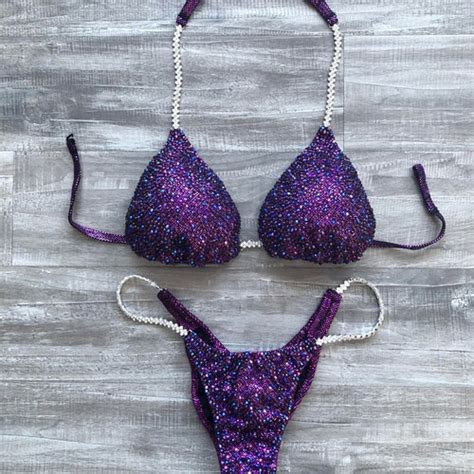 Competition Bikini Purple Npc Ifbb Ocb Competition Bikinis Etsy