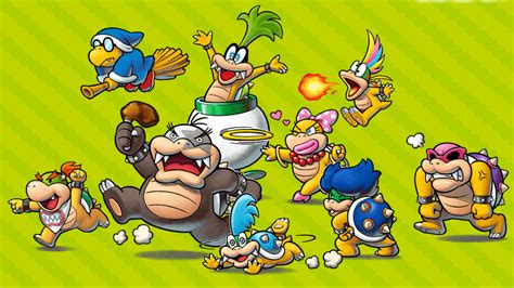 KOOPA PACK! ATTACK!!! — Official artwork of Bowser Jr., Kamek, and the...