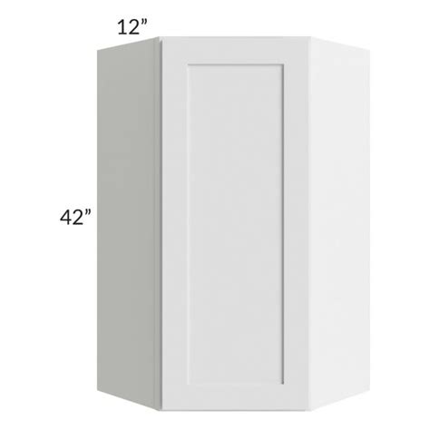 Southport White Shaker 24x42 Wall Diagonal Corner Cabinet The RTA Store