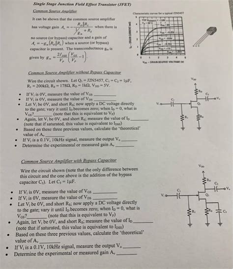 Solved Single Stage Junction Field Effect Transistor Jfet