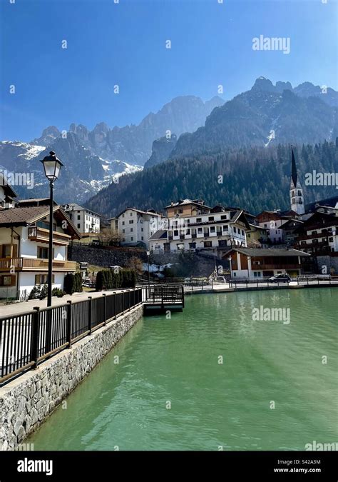 The Breathtaking View Of Lago Di Alleghe Italy Stock Photo Alamy