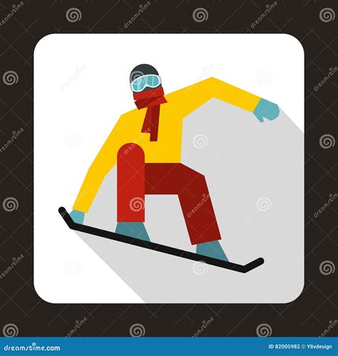 Snowboarder On The Snowboard Deck Icon Stock Vector Illustration Of