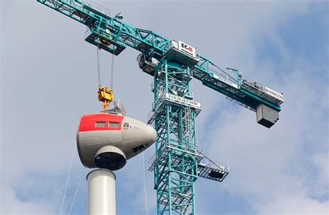 First Trial Liebherr 1000 Ec B 125 Litronic Flat Top Crane Erects