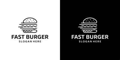 Hamburguer Linha Logotipo Projeto Rapidez Gr Fico Projeto