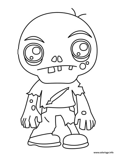 Coloriage Zombi Sans Dents Dessin Zombie Imprimer