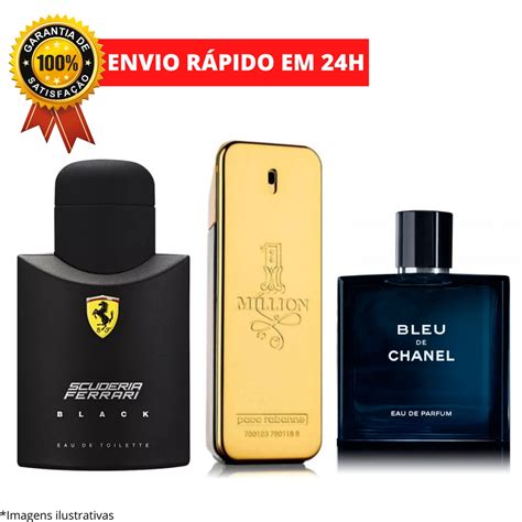 Kit 3 Perfumes Masculino Importados Similar One Million Ferrari Black