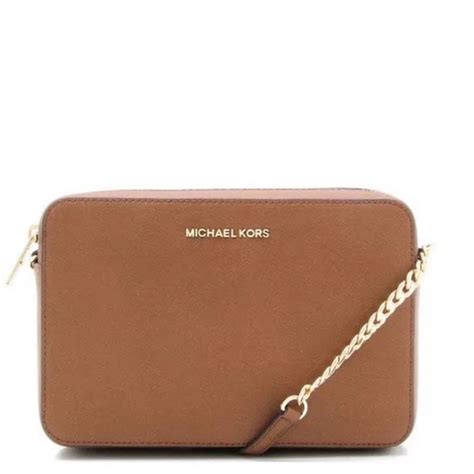 Michael Kors Bolsa Transversal Jet Set De Couro Mk Bolsa De Ombro