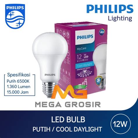 Jual Lampu Philips Led Bulb Mycare W Putih Cool Daylight K