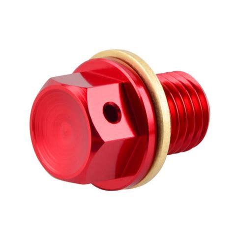 NiceCNC Oil Pan Drain Plug Bolt Magnetic Red For Honda CR500 CR125R