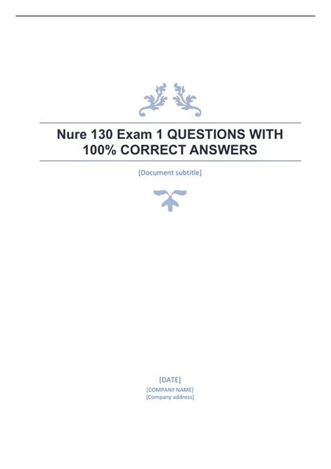Nure 130 Exam 1 QUESTIONS WITH 100% CORRECT ANSWERS Standards of