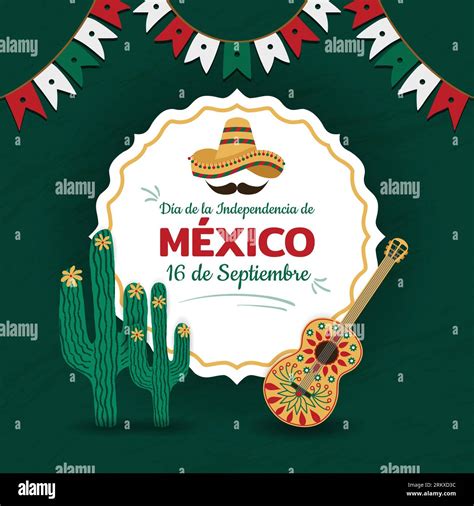 Cartel Del Día De La Independencia De México Septiembre 16 Celebración Vector Ilustración