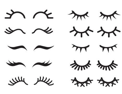 Cartoon Girl Eyes With Eyelashes Clipart