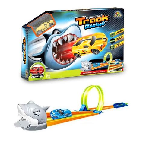 Pista Looping 360 Radical Tubarão Tipo Hotwheels Carrinho 44Box