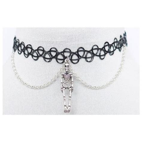 90s Tattoo Choker With Different Silver Pendants And Chains 10