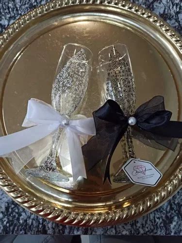 Copas Brindis Boda Xv Años Novios Quinceañera Personalizados 598 en