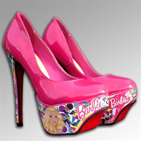 Barbie Heels Womens Pink Barbie Size 5 Customised Louboutin Style