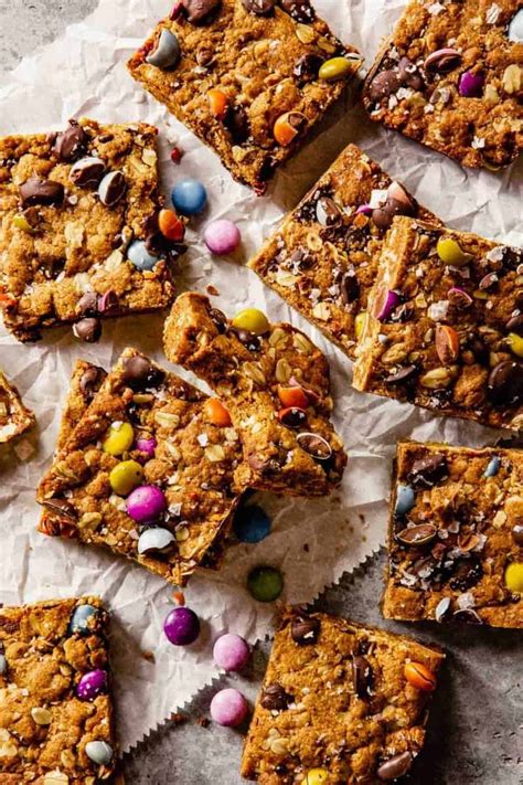 Super Chewy Monster Cookie Bars Recipe In Monster Cookie Bars