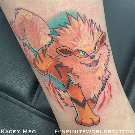 Arcanine Pokemon Tattoo Tattoo By Kacey Meg From Infinite Worlds Tattoo