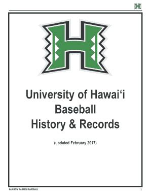 Fillable Online University Of Hawai I Baseball History Records