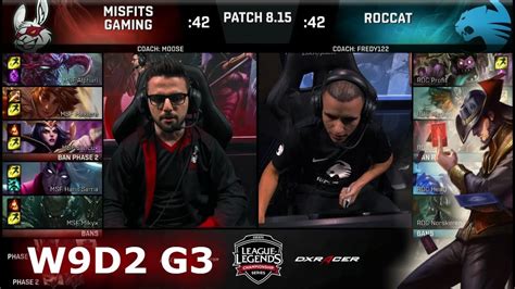 Misfits Vs ROCCAT Week 9 Day 2 S8 EU LCS Summer 2018 MSF Vs ROC