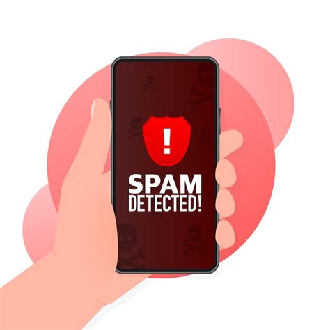 Icône De Spam Rouge Détecté Escroquerie Par Hameçonnage Concept De