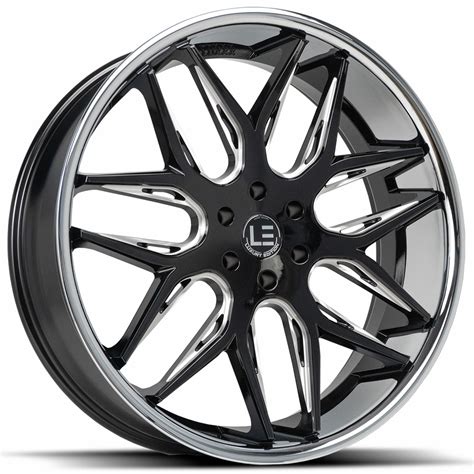 Luxxx Alloys Wheels Lux Le Gloss Black Milled With Ss Lip Rims