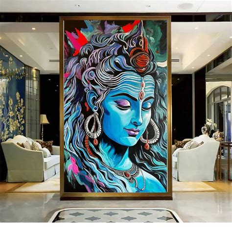 Shiva Acrylic Painting Lord Shiva Art Original Shiva Painting Diwali