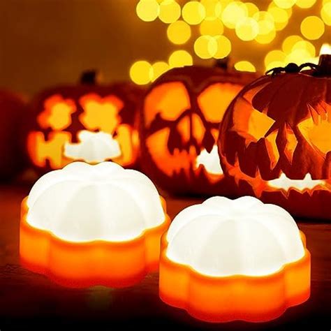 2 Pack Halloween Led Pumpkin Lights With Remote And Timer Battery Operated Jack O