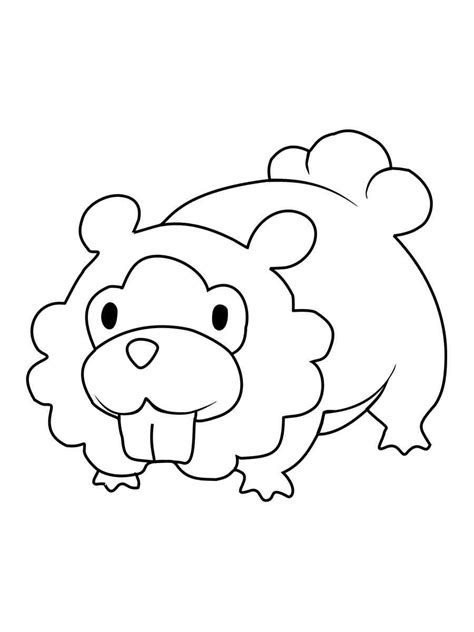 Pokemon Bidoof Coloring Pages Free Printable