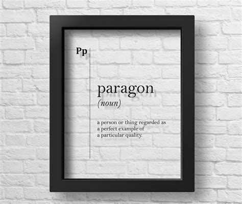 TRANSPARENT Paragon Definition Print, Paragon Poster, Perfectionist ...