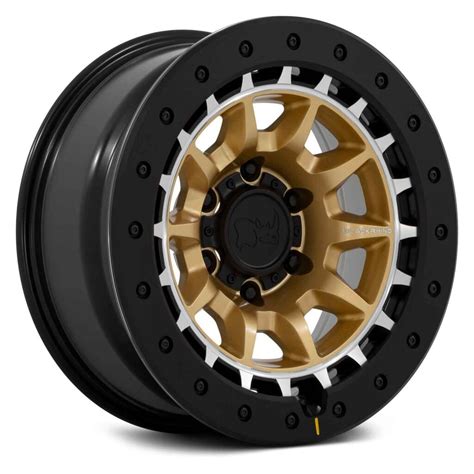 Black Rhino Tusk Br Matte Gold Machined Ring Powerhouse Wheels