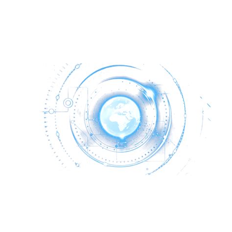 科技感炫光圆圈科技旋转地球免抠png免费下载 图星人