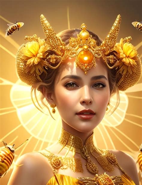 Premium AI Image Queen Of Bee Portrait Of Woman