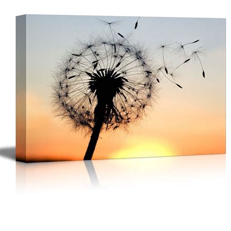 Wall Canvas Prints Wall Art Dandelion In The Warm Sunset