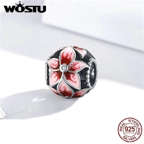 WOSTU 925 Sterling Silver Blooming Flowers Charm For Original 3mm