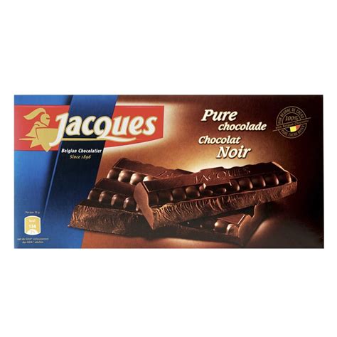 Chocolat Belge Jacques Tablette Jacques Pur Noir 400gr