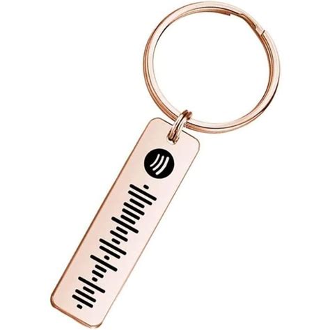 Porte Clef Personnalisable Scannable Spotify Code Coeur En Acier